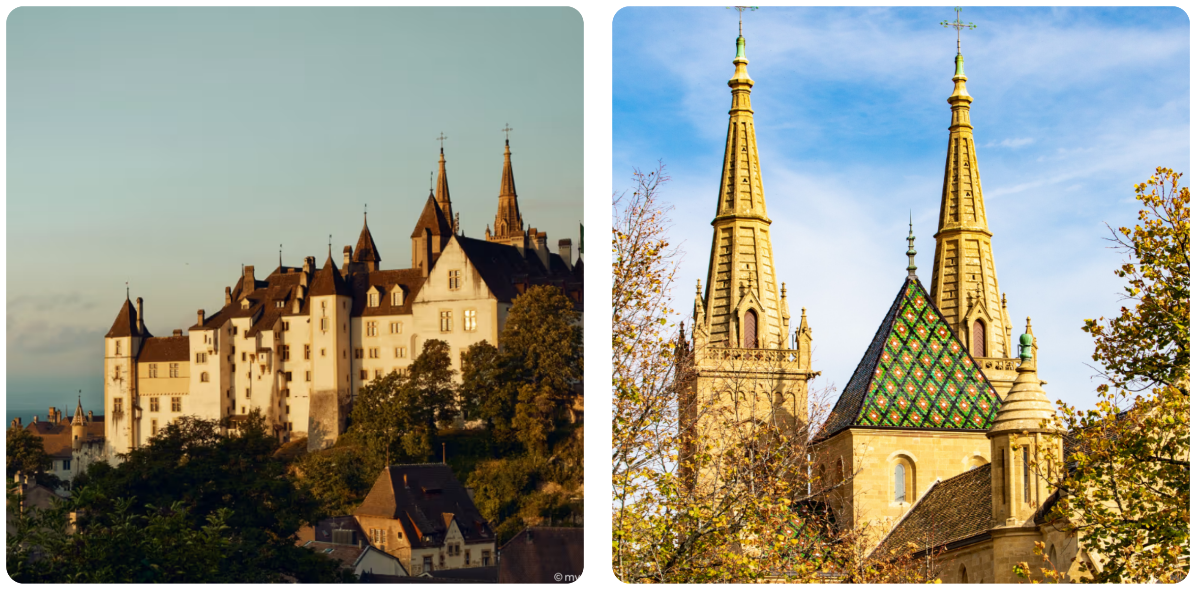 images de neuchâtel, collégiale et château